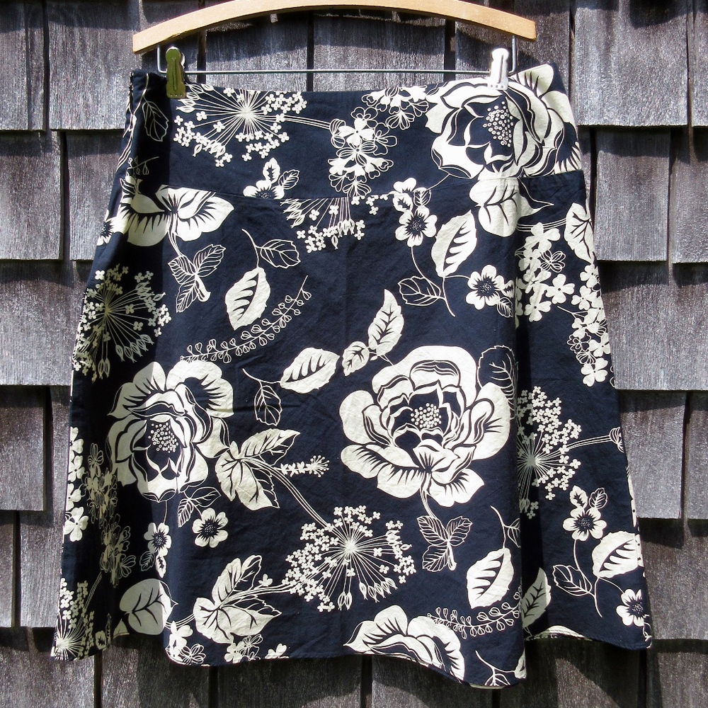 Black and White Flowered Skirt by Old Navy